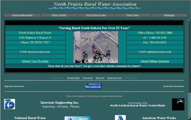 Website designed for North Prairie Rural Water